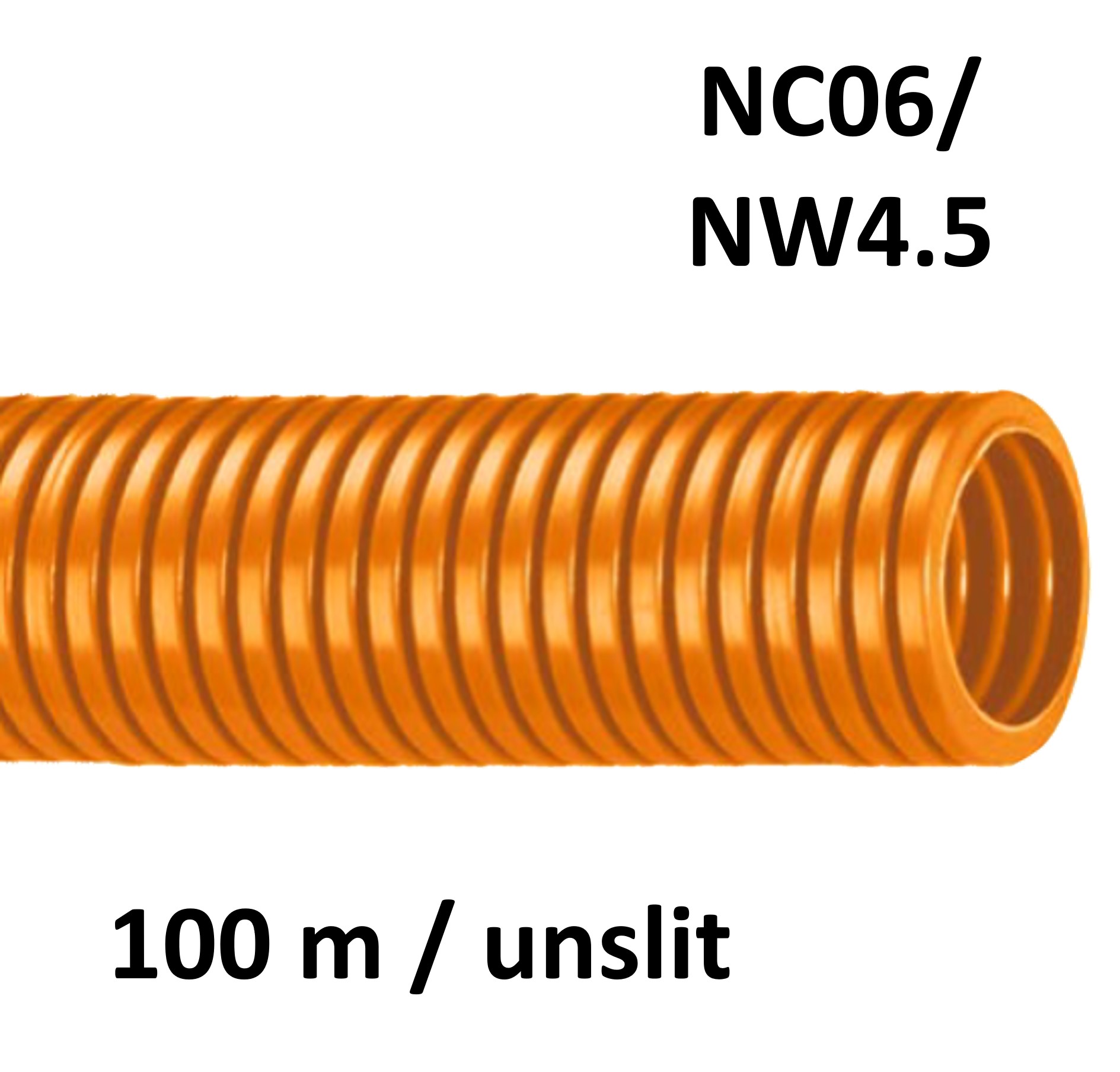 ABB Harnessflex NC06/OR/100M - NC Standardwellrohr PA6 orange ungeschlitzt NC06 / NW4.5 (100 m Rolle) 