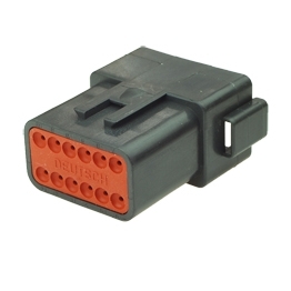 Deutsch DT04-12PA-E004 Stecker - 12-poliges Stiftgehaeuse Deutsch DT-Serie, schwarz
