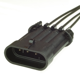 Vormontierter Delphi 12147282 -  4-poliger schwarzer Metri-Pack 150 gedichteter Stecker mit Kabel