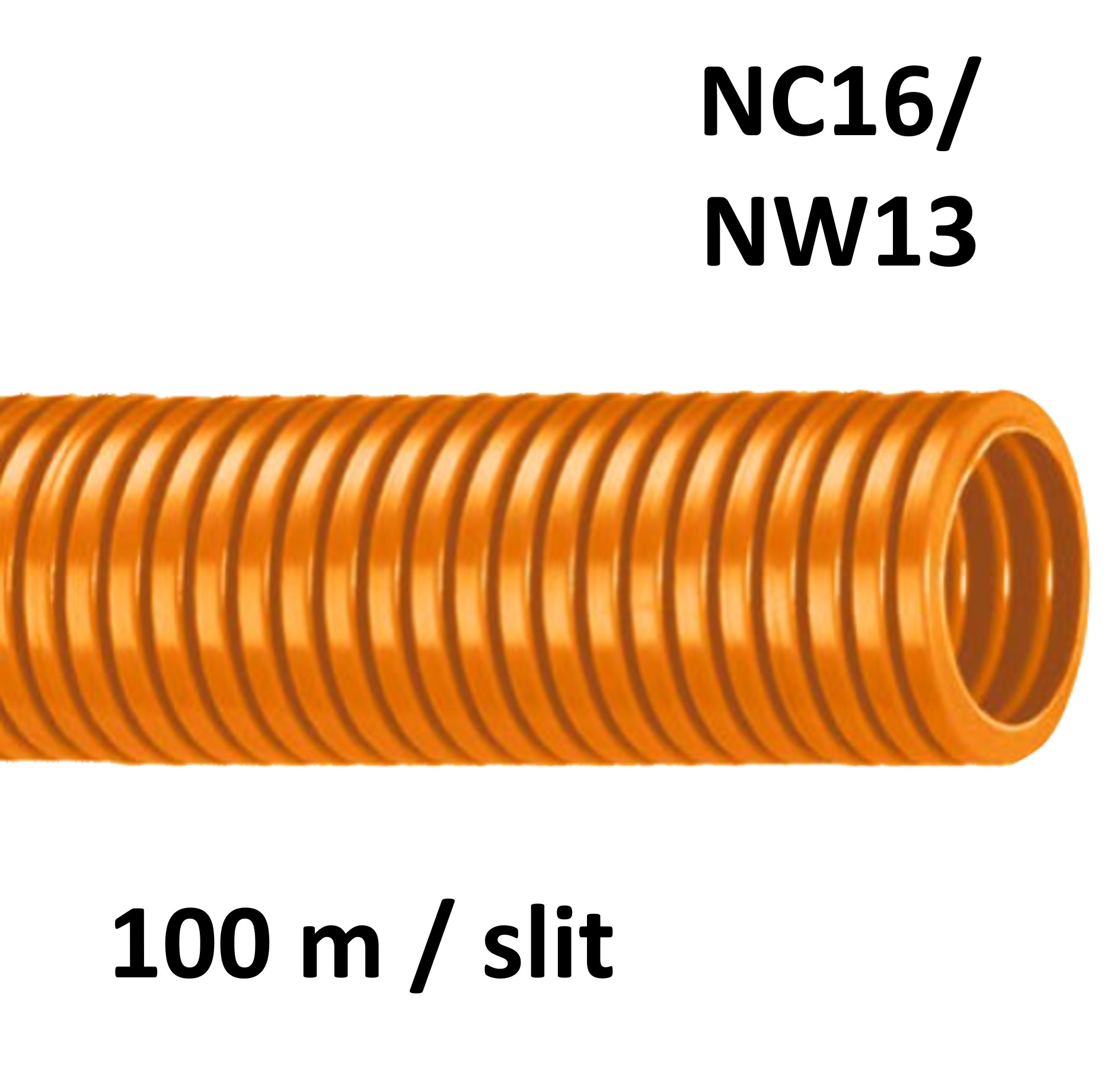ABB Harnessflex CTPA16-S/OR/100M - CTPA Corrugated Standard Tube PA6 orange slit NC16 / NW13 (100 m coil) 