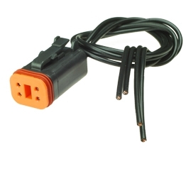Deutsch DT06-4S-CE02 Stecker mit Kabel - 4-poliges Buchsengehaeuse Deutsch DT-Serie mit reduziertem Dichtungsdurchmesser (E-Seal), schwarz