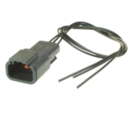 Deutsch DTM04-3P-E004 Stecker mit Kabel - 3-poliges Stiftgehaeuse Deutsch DTM-Serie, schwarz