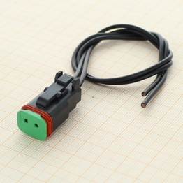 Vormontierter Deutsch DT06-2S-P012 - 2-poliges Buchsengehaeuse Deutsch DT-Serie mit verstaerkter Blockdichtungssicherung mit Leitung