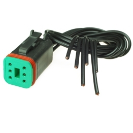 Deutsch DT06-6S-CE06 Stecker- 6--poliges Buchsengehaeuse Deutsch DT-Serie mit reduziertem Dichtungsdurchmesser (E-Seal) und verstaerkter Dichtung, schwarz