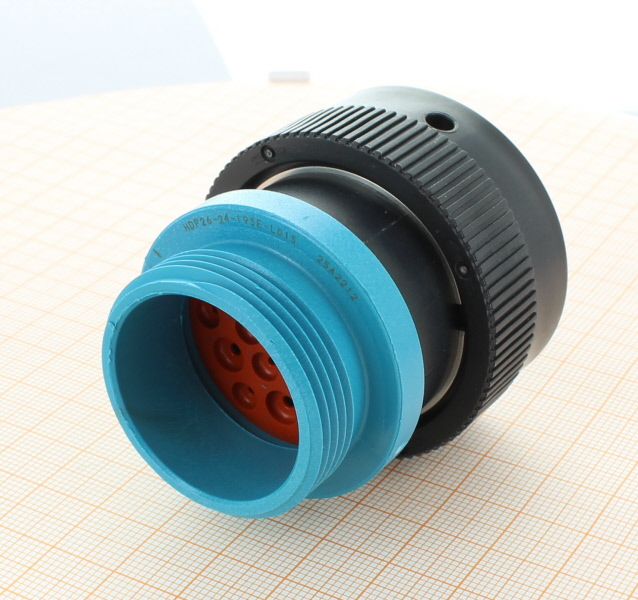 Deutsch HDP26-24-19SE-L015 Stecker - 19-poliges HDP20 Series Buchsengehäuse mit E-Dichtung und Gewindeadapter