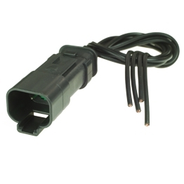 Deutsch DT04-4P-CE09 Stecker mit Kabel - 4-poliges Stiftgehaeuse Deutsch DT-Serie mit reduziertem Dichtungsdurchmesser (E-Seal) und Schrumpfschlauchanschluss, schwarz