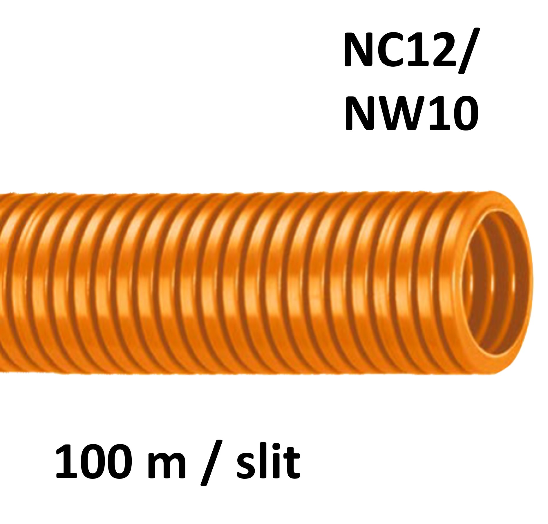 ABB Harnessflex CTPA12-S/OR/100M - CTPA Corrugated Standard Tube PA6 orange slit NC12 / NW10 (100 m coil) 