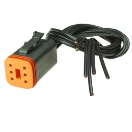 Deutsch DT06-6S-E004 Stecker mit Kabel - 6-poliges Buchsengehaeuse Deutsch DT-Serie, schwarz