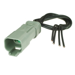 Deutsch DT04-4P-CE04 Stecker mit Kabel - 4-poliges Stiftgehaeuse Deutsch DT-Serie mit reduziertem Dichtungsdurchmesser (E-Seal) und Schrumpfschlauchanschluss