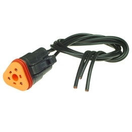 Deutsch DT06-3S-CE02 Stecker mit Kabel - 3-poliges Buchsengehaeuse Deutsch DT-Serie mit reduziertem Dichtungsdurchmesser (E-Seal), schwarz
