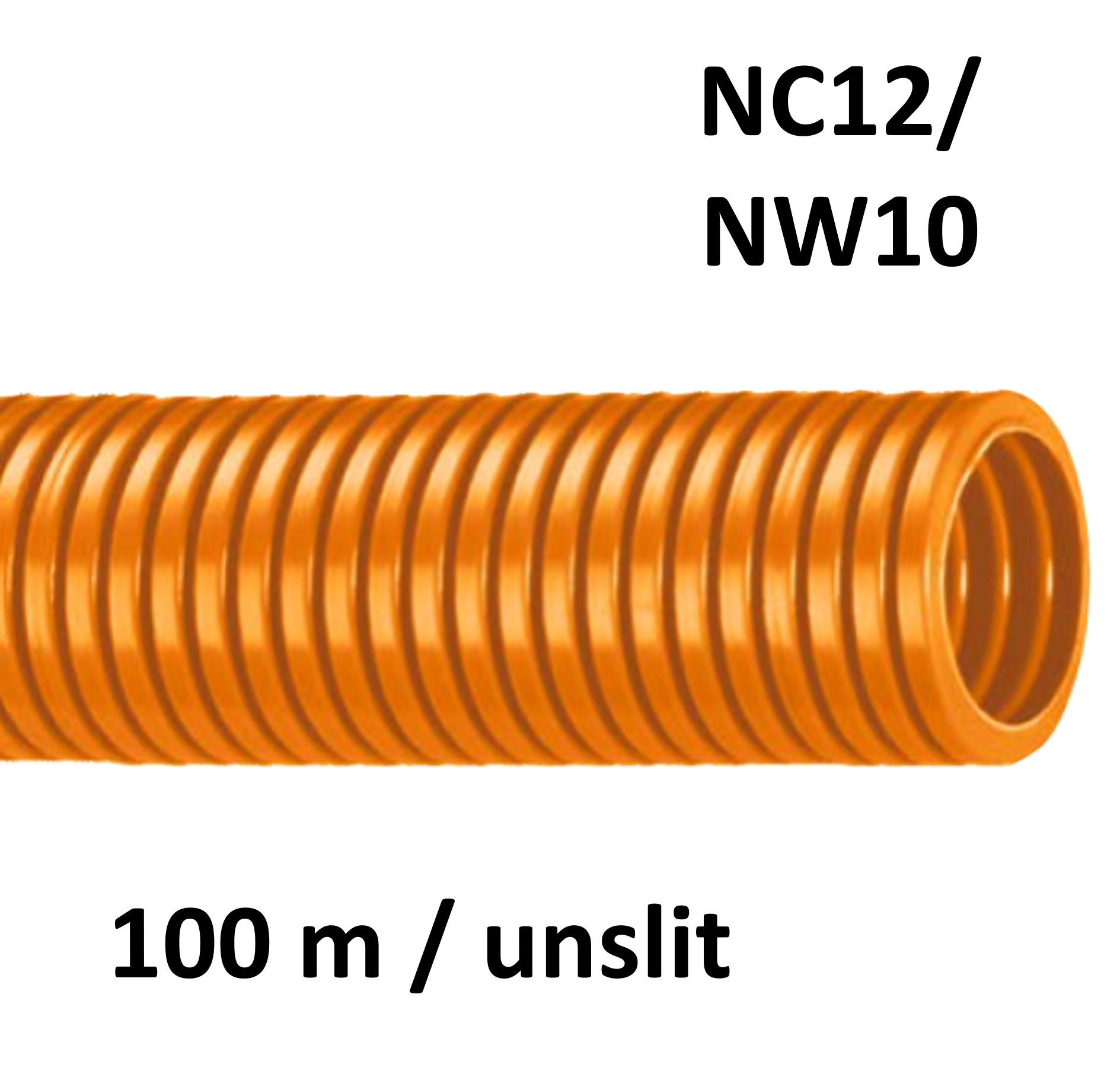 ABB Harnessflex CTPA12/OR/100M - CTPA Corrugated Standard Tube PA6 orange unslit NC12 / NW10 (100 m coil) 