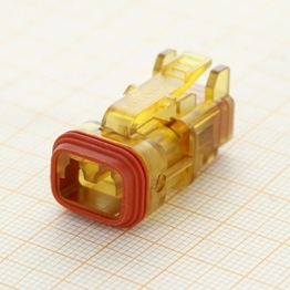 Deutsch DT06-2S-SDT-CE28 - 2-poliges transparentes DT Stiftgehaeuse mit reduziertem Dichtungsdurchmesser (E-Seal) und verstaerkter Dichtung