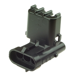 Delphi 12157968 - 3 Way Black Weather Pack Shroud Sealed Male Connector