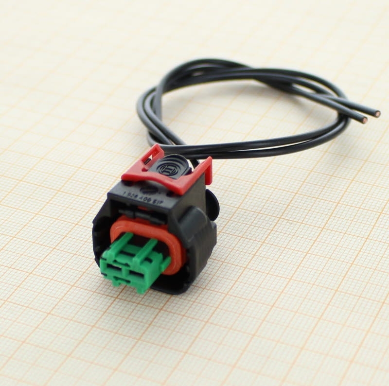 Bosch 1928405529-PT with wire - Full assembled 1928405529 - 2 Way Sealed Black Female Bosch Compact 4 Connector, Code 3 with CPA