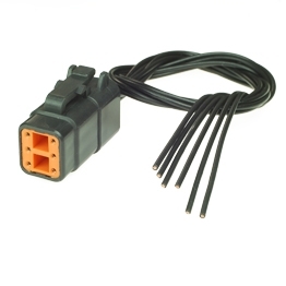 Deutsch DTM06-6S-E004 Stecker mit Kabel - 6-poliges Buchsengehaeuse Deutsch DTM-Serie, schwarz