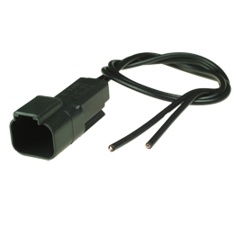 Deutsch DT04-2P-E004 Stecker mit Kabel - 2-poliges Stiftgehaeuse Deutsch DT-Serie, schwarz