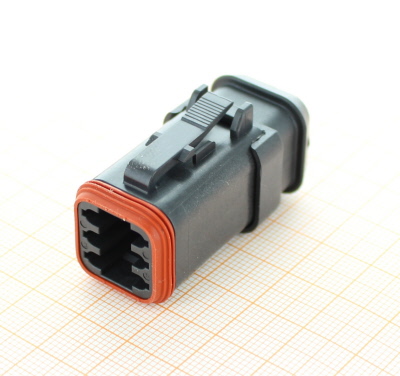 Deutsch DT06-6S-EP11 Plug - 6 Way Plug Deutsch DT-Series black with Shrink Boot Adapter (J1939)