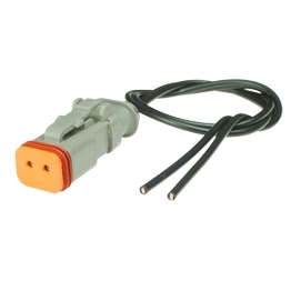 Deutsch DT06-2S-CE04 Stecker mit Kabel - 2-poliges Buchsengehaeuse Deutsch DT-Serie mit reduziertem Dichtungsdurchmesser (E-Seal) und Schrumpfschlauchanschluss
