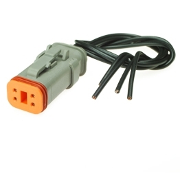 Deutsch DT06-4S-CE04 Stecker mit Kabel - 4-poliges Buchsengehaeuse Deutsch DT-Serie mit reduziertem Dichtungsdurchmesser (E-Seal) und Schrumpfschlauchanschluss