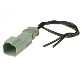 Deutsch DT04-2P-CE04 Stecker mit Kabel - 2-poliges Stiftgehaeuse Deutsch DT-Serie mit reduziertem Dichtungsdurchmesser (E-Seal) und Schrumpfschlauchanschluss