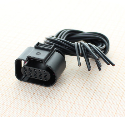 Full assembled 4H0 973 715 - 10 Way Sealed Female Connector 1.5 mm, 2-row, Coding I, (neutral)
