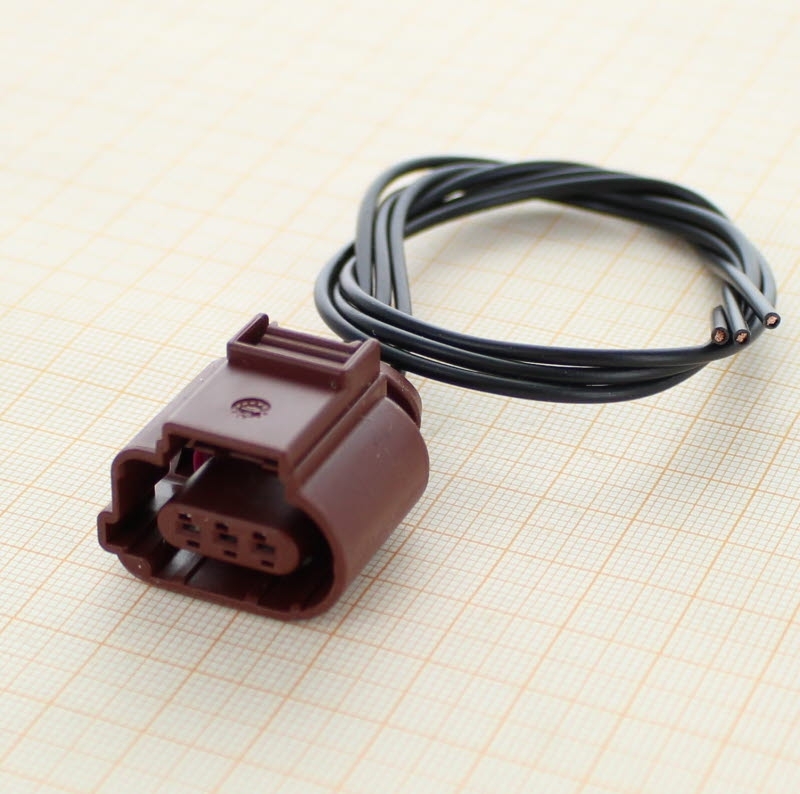 Full assembled 8K0 973 703 E - 3 Way Sealed Female Connector 1.5 mm, 1-row, Coding II, (neutral)