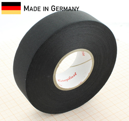 Coroplast 837X-25-BK - Schwarzes Kabelwickelband zur manuellen Verabeitung, reißfest, 25 mm breit, 0.27 mm stark (25 m Rolle)