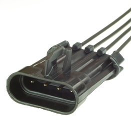 Vormontierter Delphi 12162102 -  4-poliger schwarzer Metri-Pack 150 gedichteter maennlicher Stecker mit Kabel