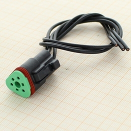 DT06-3S-CE06-PT - Full assembled 3 way Female DT Serie Connector with Enhanced Seal Retention and Reduced Dia. Seal