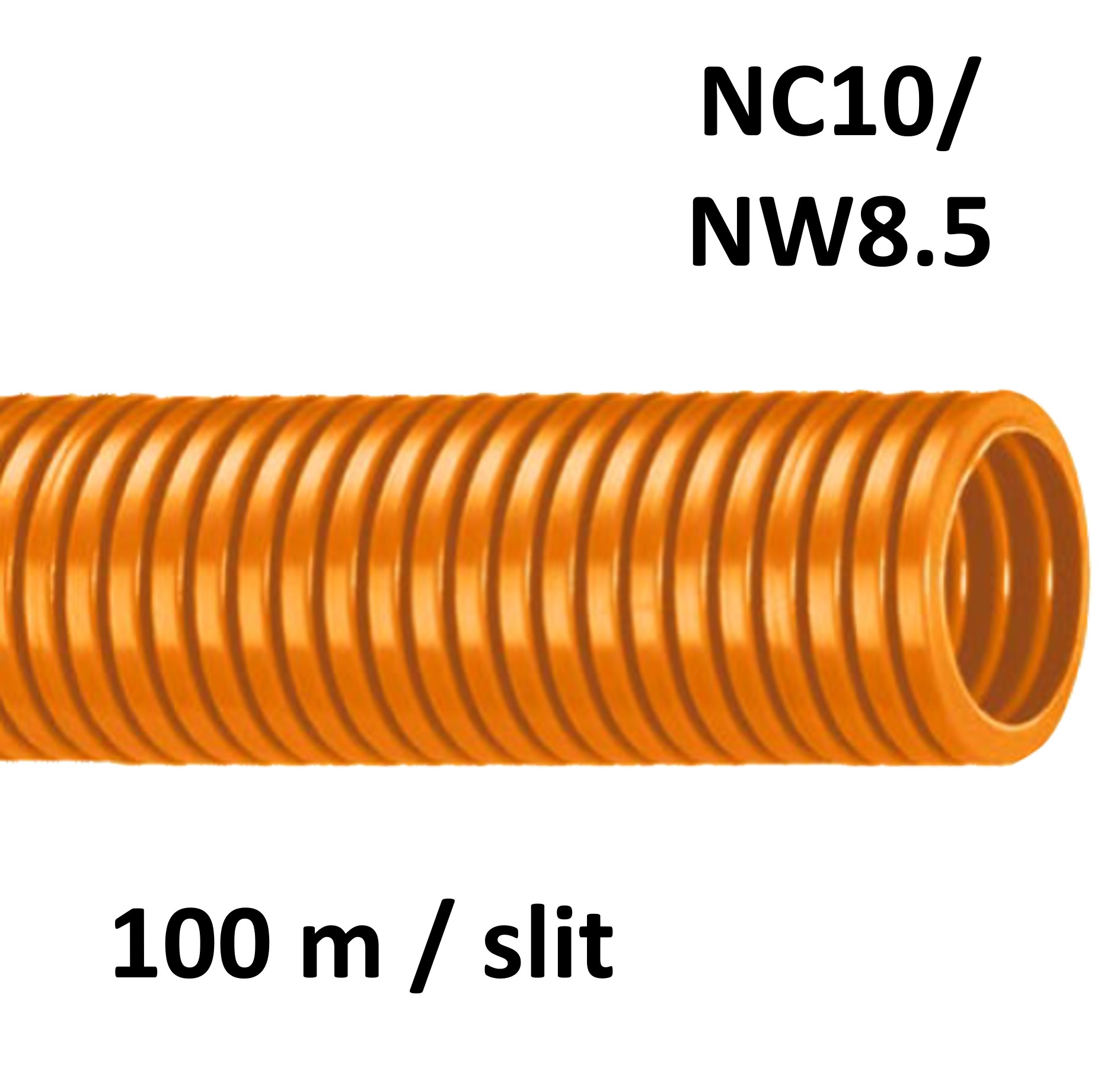ABB Harnessflex CTPA10-S/OR/100M - CTPA Corrugated Standard Tube PA6 orange slit NC10 / NW8.5 (100 m coil) 