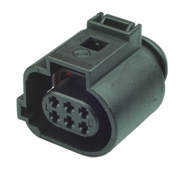 6Q0973713A - 6 Way Sealed Female Connector 1.5 mm, 2-row, Coding II, (VW restricted)
