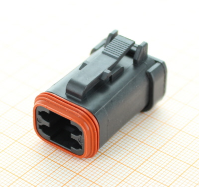 Deutsch DT06-4S-CE05 Plug - 4 Way Plug Deutsch DT Series with Reduced Dia. Seals, End Cap and Enhanced Seal Retention