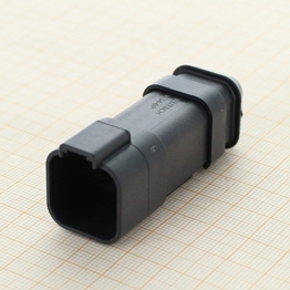 Deutsch DT04-6P-CE09 - 6-poliges schwarzes Deutsch DT-Serie mit reduziertem Dichtungsdurchmesser (E-Seal) und Schrumpfschlauchanschluss