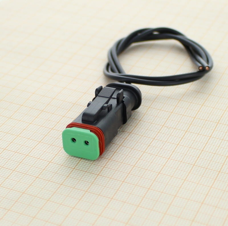 Deutsch DT06-2S-CE13-PT - Vormontiertes DT06-2S-CE13 - 2-poliges Buchsengehaeuse Deutsch DT-Serie mit reduziertem Dichtungsdurchmesser (E-Seal)