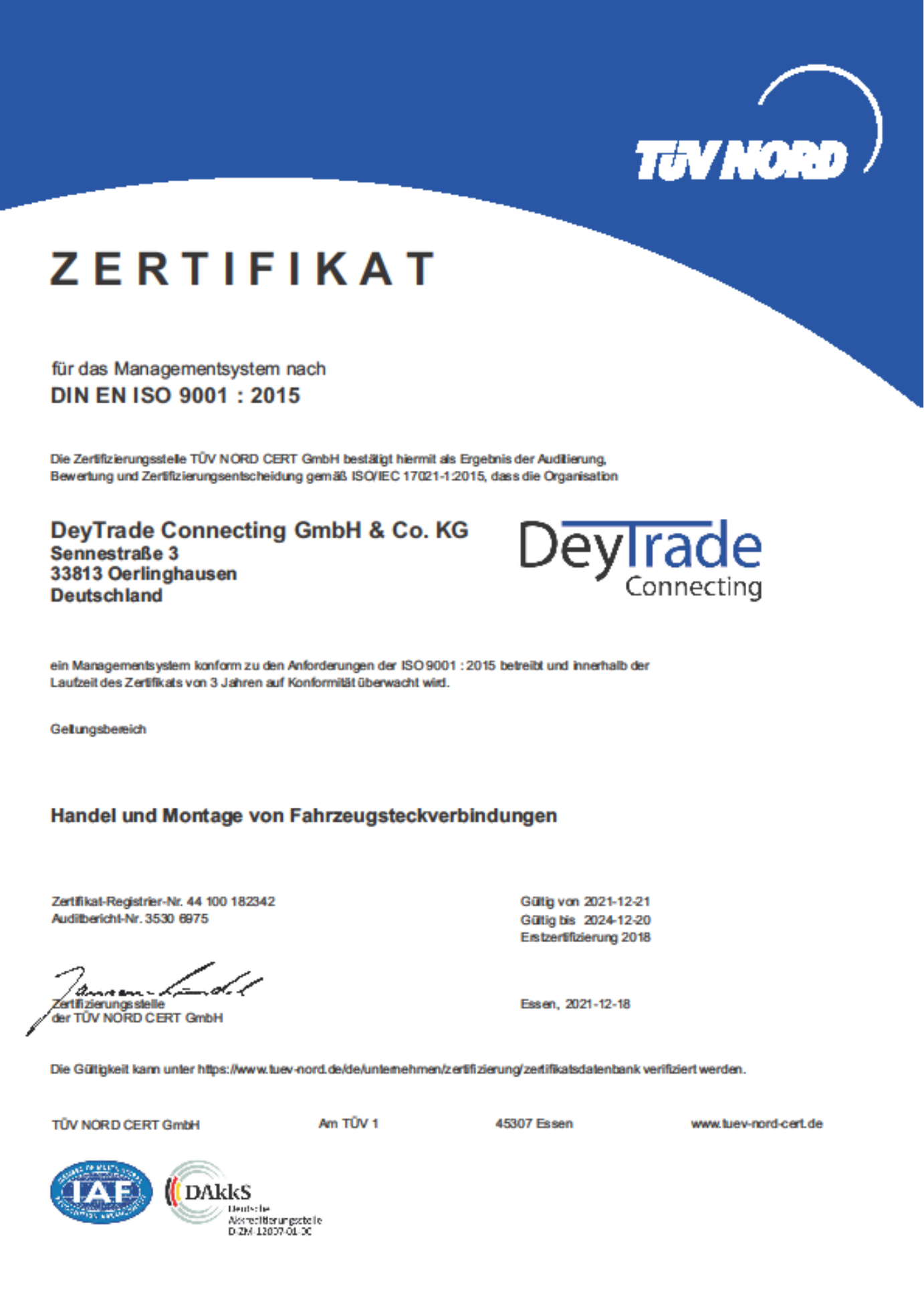 DIN ISO 9001:2015